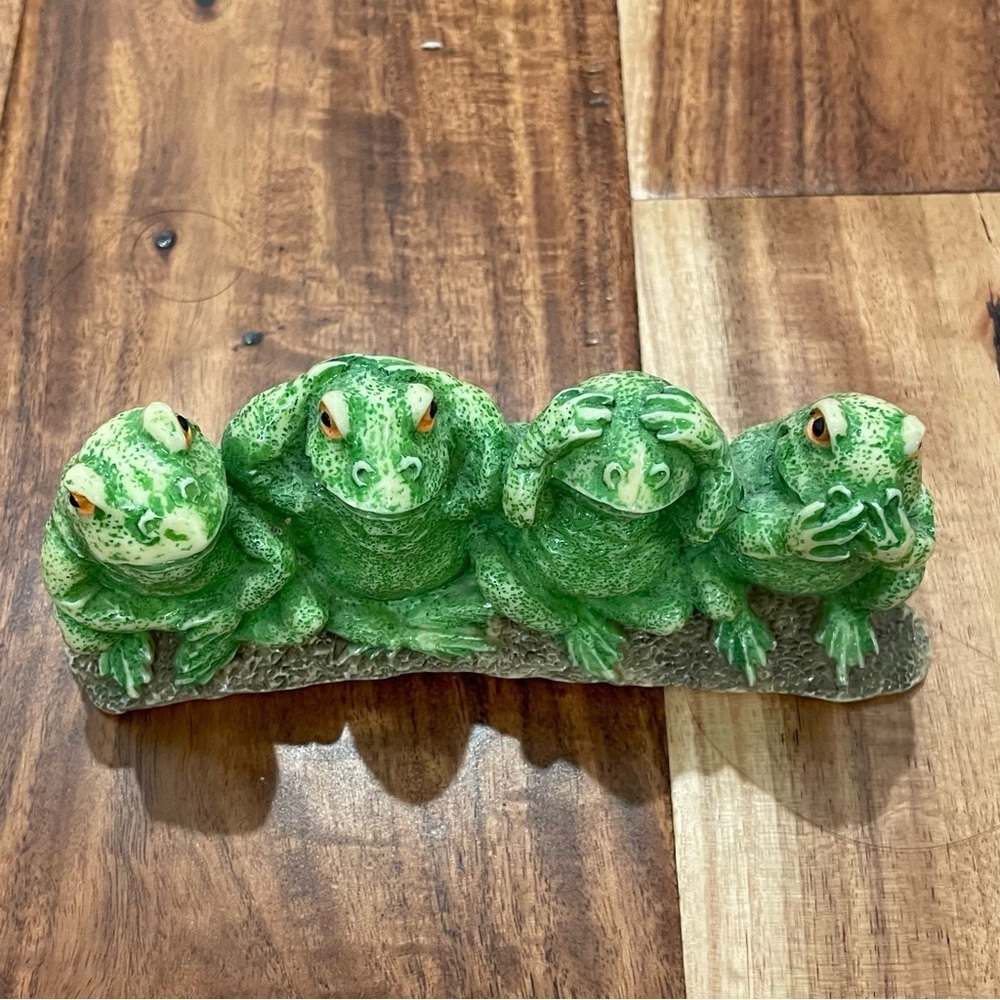 Vintage Frogs Figurine See No Evil, Hear No Evil, Speak No Evil Confucius Decor - Picture 2 of 9